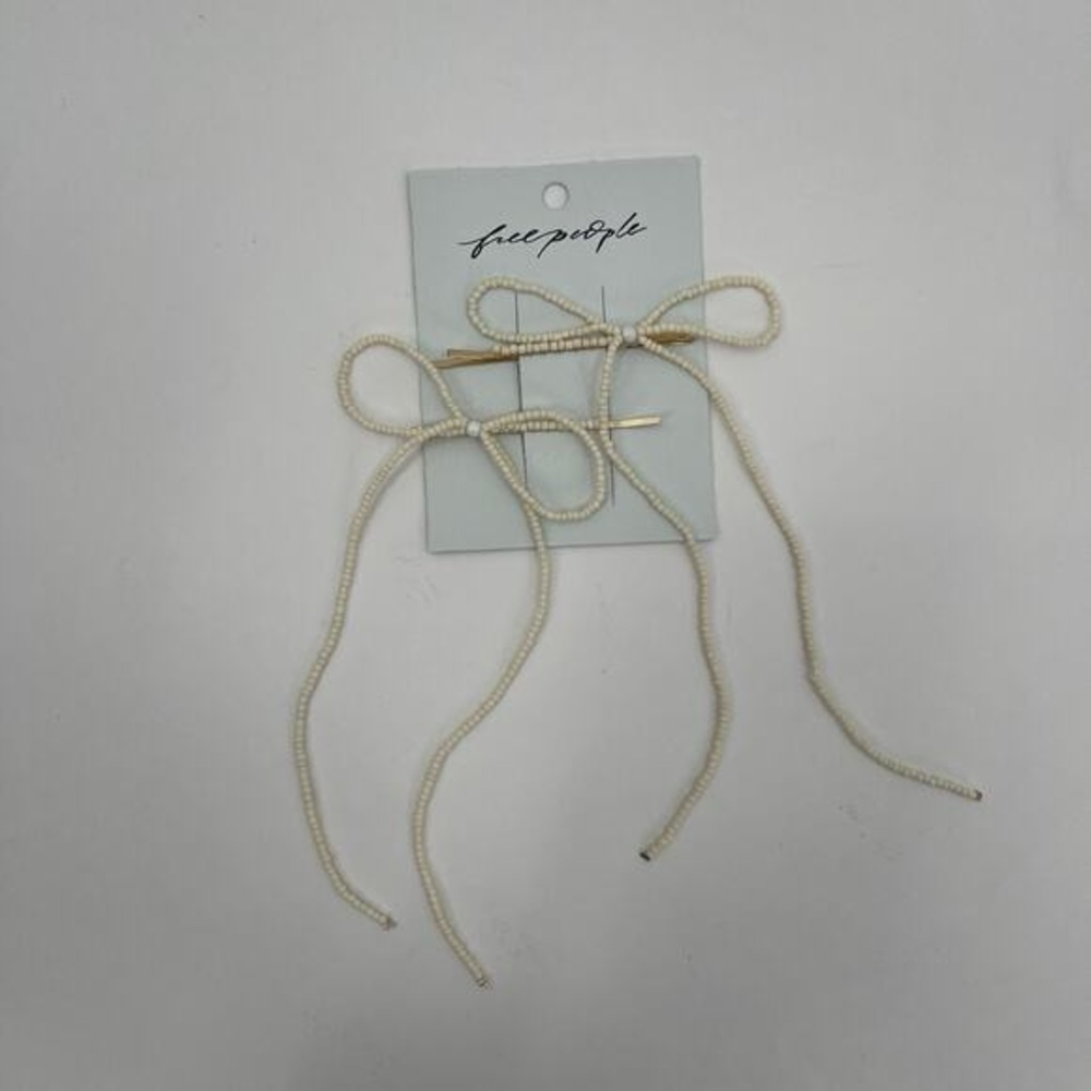 Free People Dainty Beaded Bow Pin - Set of 2 - Picture 3 of 4